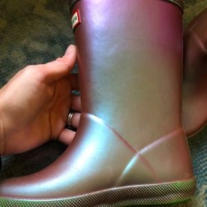 Girls Iridescent HUNTER boots